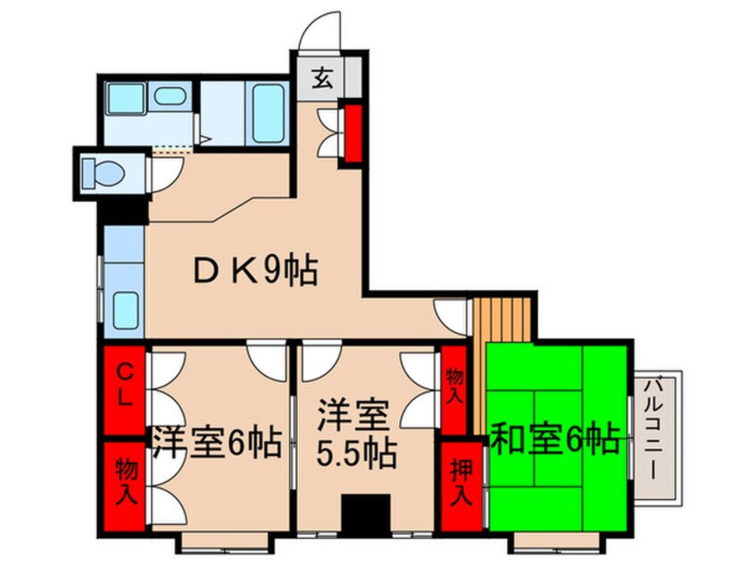 間取図 パレス・フォンテ－ン