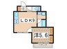 アルヴィータ 1LDKの間取り