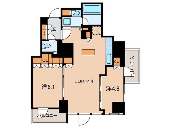 間取り図 パークリュクス虎ノ門（905）