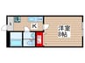 グランウエスト 1Kの間取り