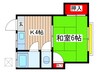 牧島荘 1Kの間取り