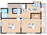 グリ－ンハウス 2Kの間取り