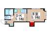 ユタカビル 1DKの間取り