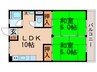 サンハイツ金町 2LDKの間取り