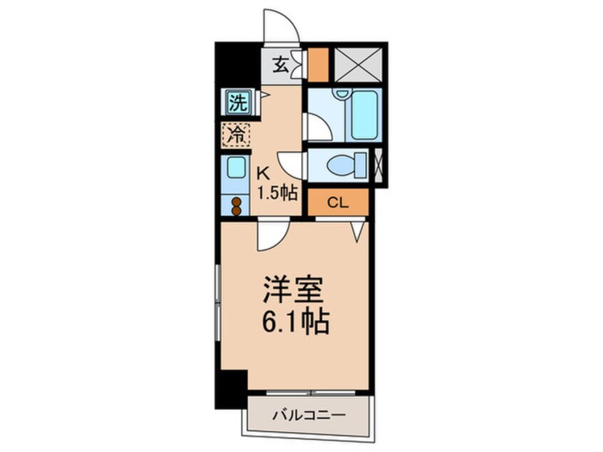 間取図 ﾌﾟﾚｰﾙ・ﾄﾞｩｰｸ銀座EAST(301)