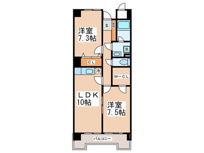 間取り図 カラット中川