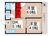コーポ山清 2DKの間取り