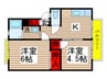 ローズガーデン 2Kの間取り