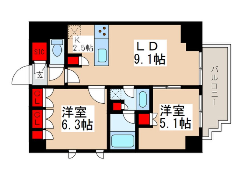 間取図 オルサス西日暮里