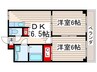 コ－ポ昭喜Ⅱ 2DKの間取り