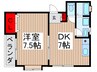 マルテ中青木 1DKの間取り