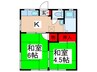 コーポ永井 2Kの間取り