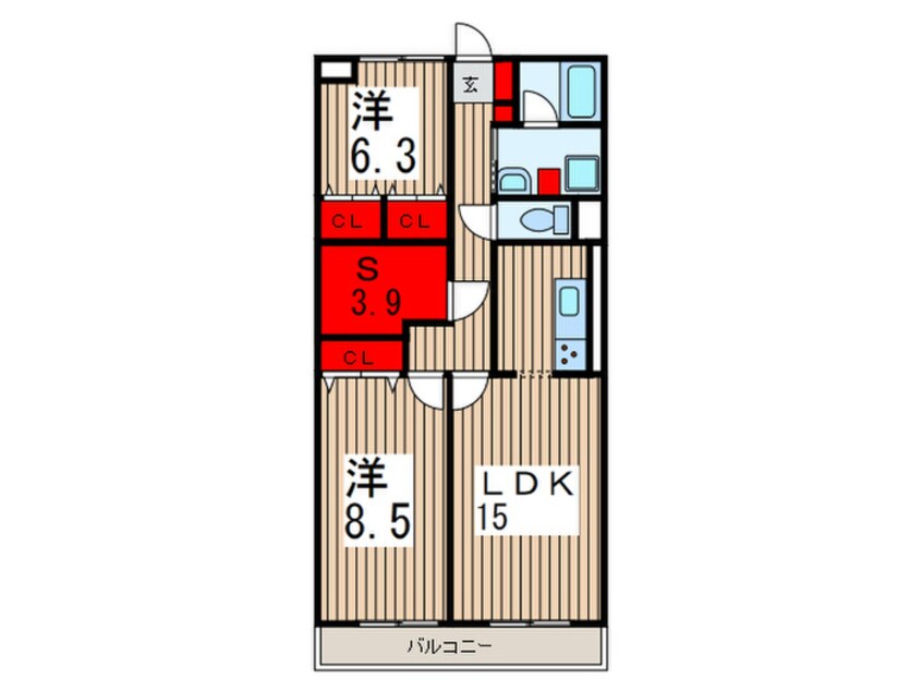 間取図 リュミエ新所沢Ⅱ