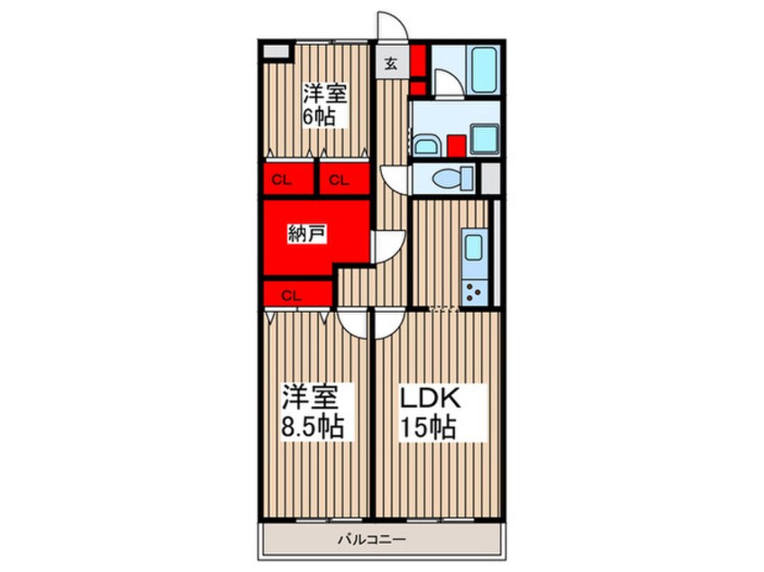 間取図 リュミエ新所沢Ⅱ