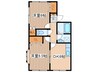 エクセルハイム 2DKの間取り