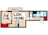 セレスティア南篠崎町 1LDKの間取り