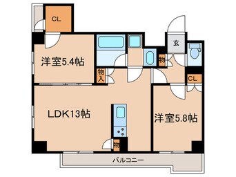 間取図 ルーブル東十条（1301）