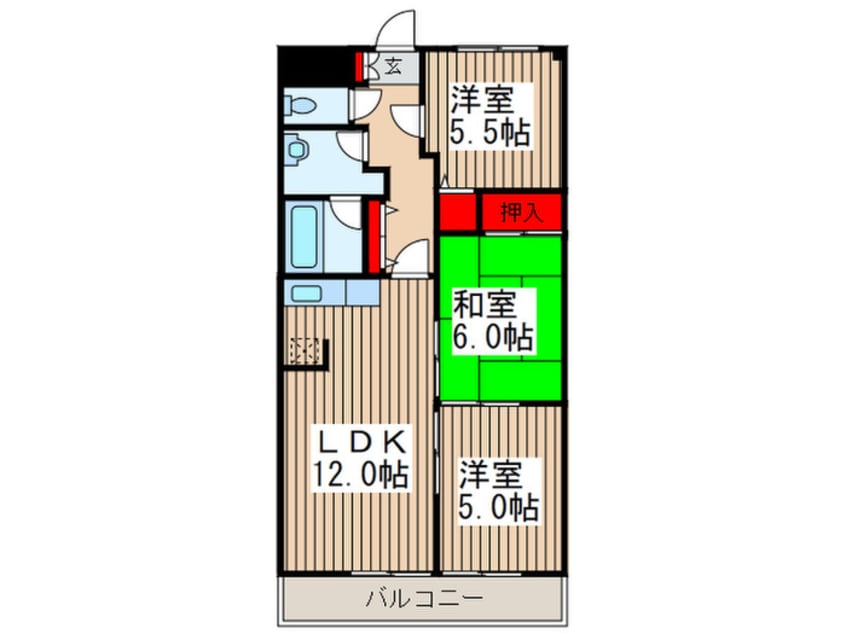 間取図 ｼｪﾘｰﾙ北原台