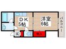 サンライズ秋津 1DKの間取り