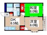 サンウエスト 2DKの間取り