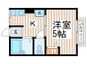 ヴェルウッド 1Kの間取り