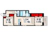 セレスティア瑞江Ⅲ 2LDKの間取り