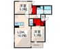 セレスティア瑞江Ⅲ 2LDKの間取り