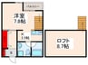 アルカディアⅡ 1Kの間取り