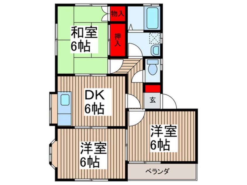 間取図 ハイツ下宿Ｂ