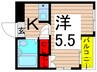 ビュ－パレス西亀有 1Kの間取り