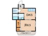 ロイヤル大井 1DKの間取り