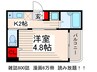 キューブ船堀 1Kの間取り