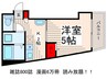 キューブ船堀 1Kの間取り