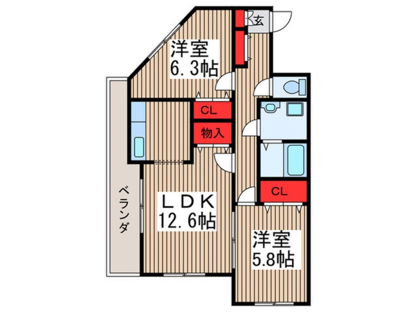 間取図 グレ－トリヴァ－