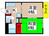 タウンコ－ト志津 2Kの間取り