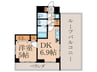 セルカディア石神井台(404) 1DKの間取り