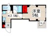 サンブリッジⅢ 1Kの間取り