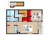 スパークル江戸川 1LDKの間取り