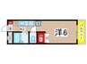 セゾン ドゥー 1Kの間取り