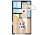 UAI弘明寺 1Kの間取り