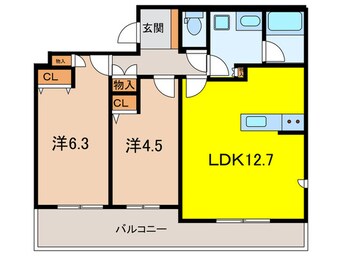 間取図 ﾜﾝﾙｰﾌﾚｼﾞﾃﾞﾝｽ板橋大山