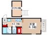グランデュ－ル立川 1Kの間取り