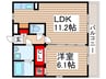 ケインヒルハイム 1LDKの間取り