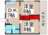 サニーヒル奥村 2DKの間取り