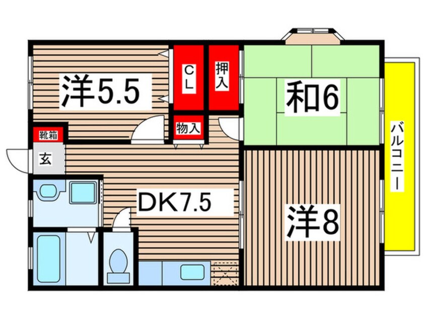 間取図 キャッスルカワサキＢ