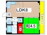 ハイツ矢野口 1LDKの間取り
