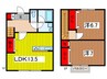 グランショコラⅡ 2LDKの間取り