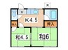 コーポ森 2Kの間取り