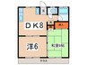 サニータウンＡ棟 2DKの間取り