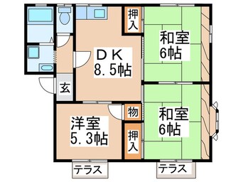 間取図 ドミ－ル稲田Ｂ